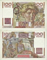 *100 Frankov Francúzsko 1952 P128d XF - Kliknutím na obrázok zatvorte -
